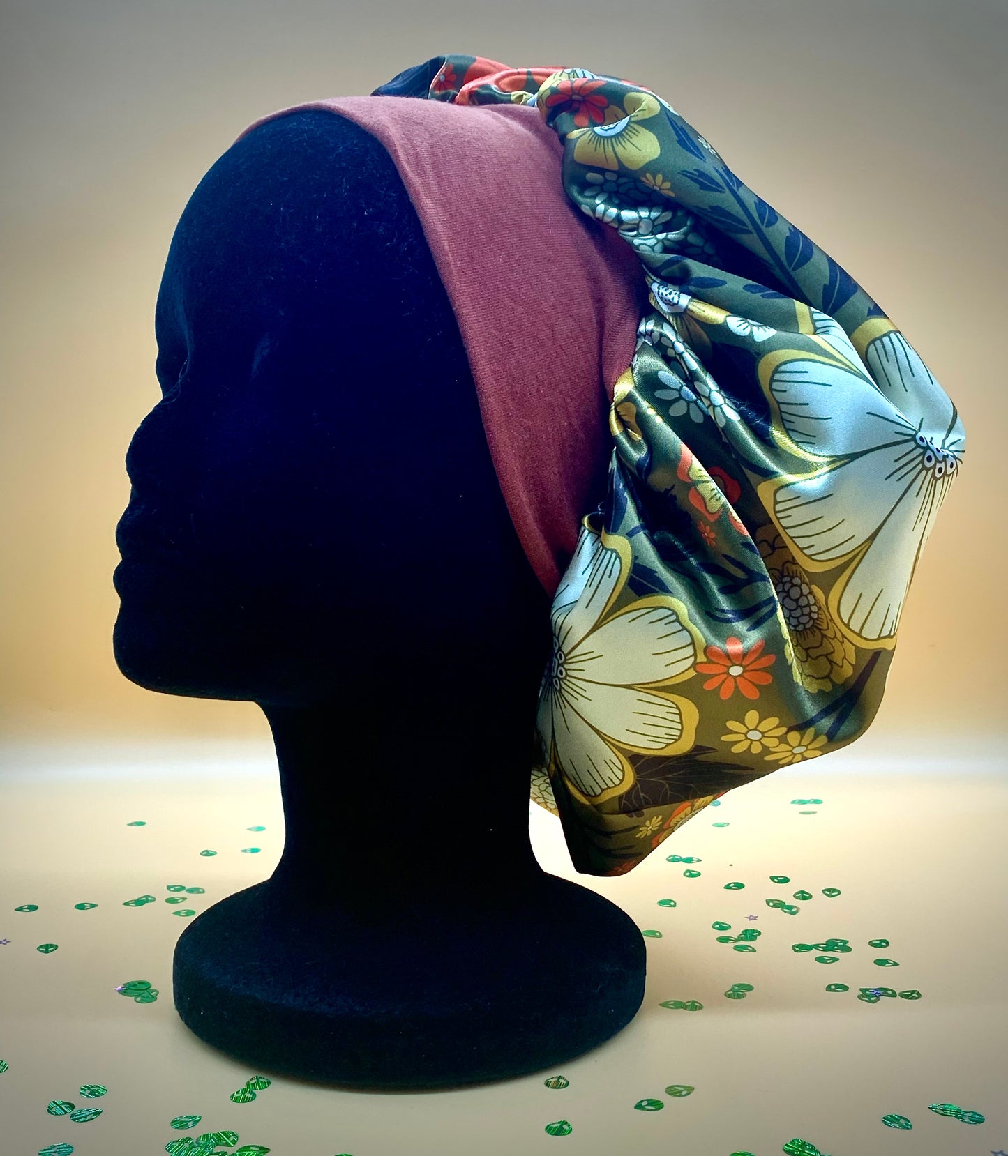 Satin Bonnet | 70s Retro Flowers